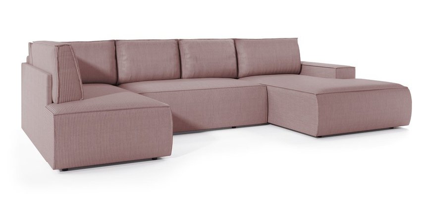 Corner sofa with sleeping function Farese New U-shaped with container right side (Fabric: Poso 27)