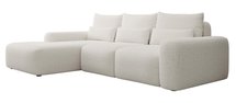 Carnos L-shaped corner sofa with sleeping function with additional lumbar pillows Moly 02 hydrophobic chenille left-hand side