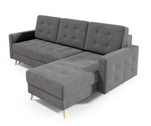 Corner sofa with sleeping function Halvad L-shaped Amon 11 with container hydrophobic velvet universal