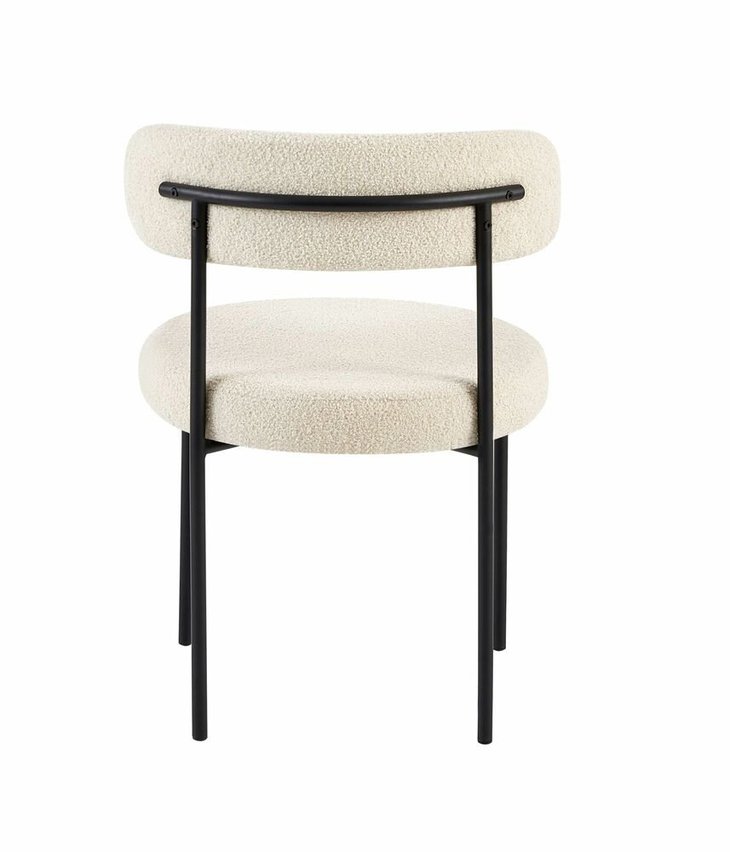 Femiss upholstered chair in light beige boucle fabric
