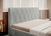 Upholstered bed 140x200 cm Tiksi light gray velvet