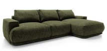 Divo L-shaped corner sofa with sleeping function, dark green, hydrophobic braid, right-hand side