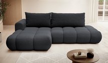 Ombo Storm 99 L-shaped corner sofa with sleeping function with a container in easy-to-clean braided fabric, left-hand side