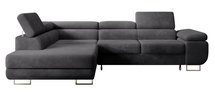 Stevil L-shaped corner sofa with sleeping function with Poso 34 container, left-hand corduroy