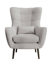 Vence Raven 06 lounge chair with footstool, black legs