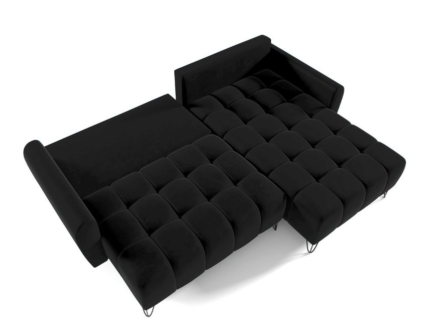 Corner sofa with sleeping function Minna L-shaped Amon 13 with container hydrophobic velvet universal