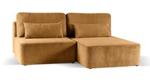 Moduliano L-shaped corner sofa with sleeping function with storage, universal, mustard corduroy