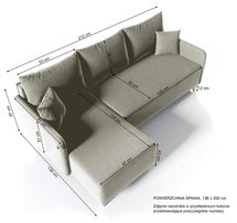 Corner sofa with sleeping function Dosso L-shaped Amon 16 with container hydrophobic velvet universal