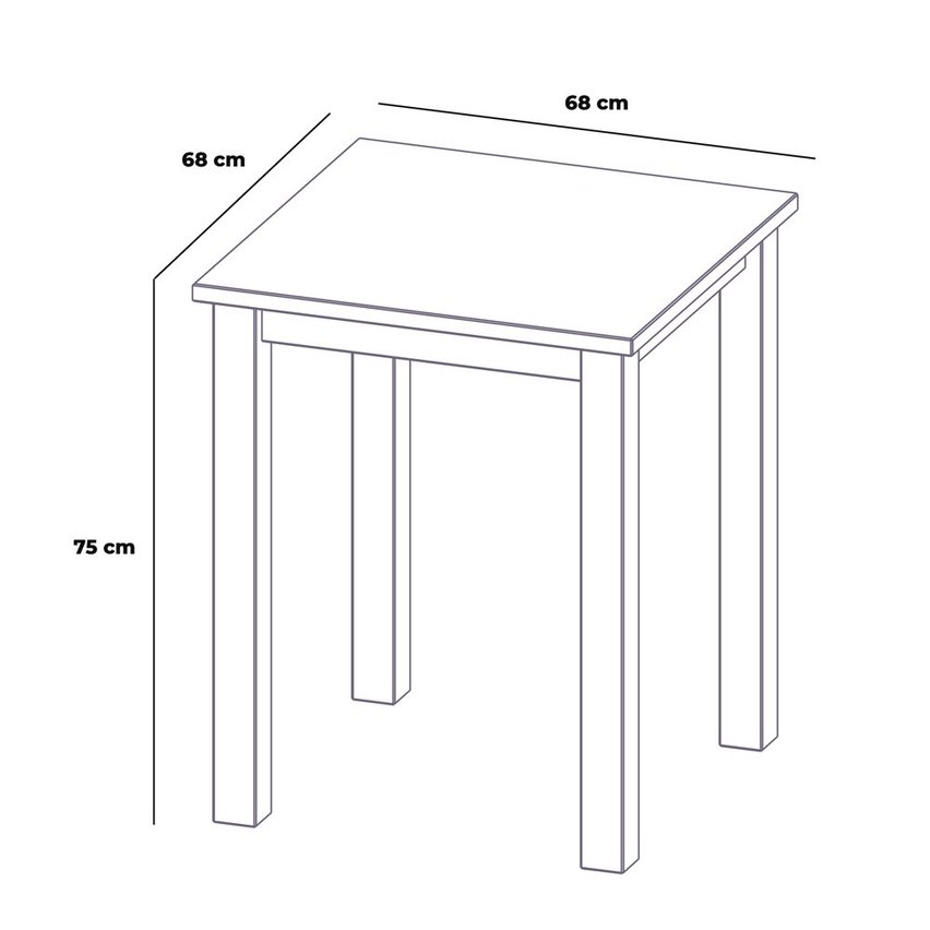 Silphium table 68x68 cm white