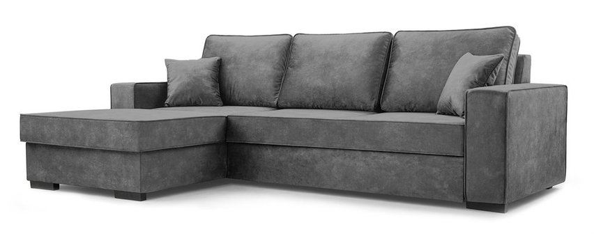 Corner sofa with sleeping function Pazzano L-shaped with container Palladium 16 left-hand side