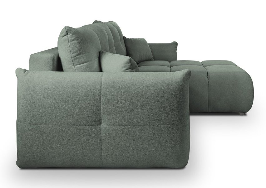 Mollete L-shaped corner sofa with sleeping function with Sicuro 05 universal chenille container