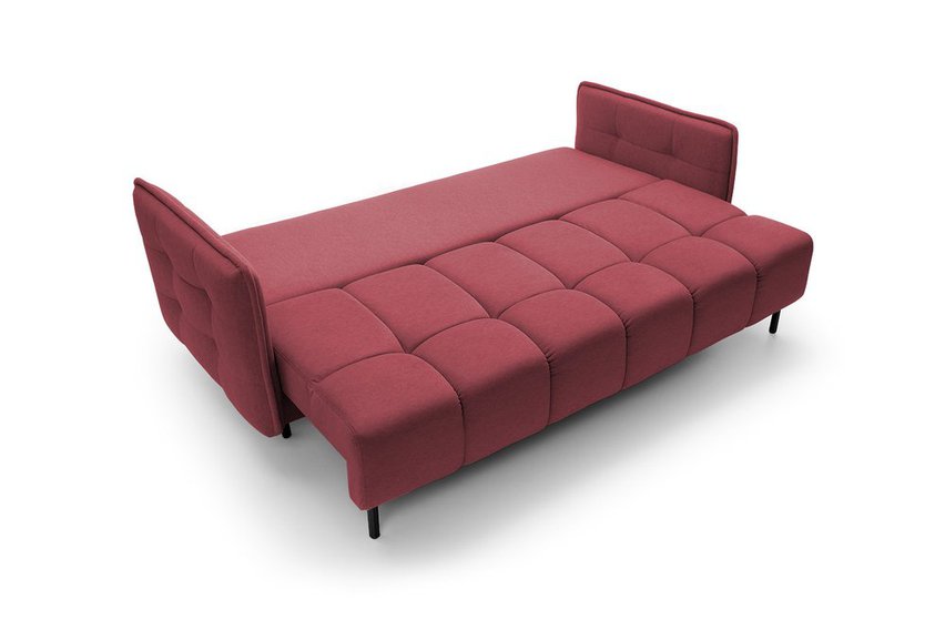 Portosello three-seater sofa bed with pocket spring and storage (Fabric: Castel 59, Legs: Black)