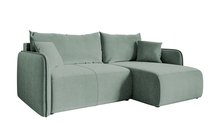 Mamla L-shaped Amon 27 corner sofa with sleeping function with a container, universal hydrophobic velor