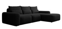 Corner sofa with sleeping function Carnos L-shaped with additional lumbar pillows Melody 15 chenille right-hand side