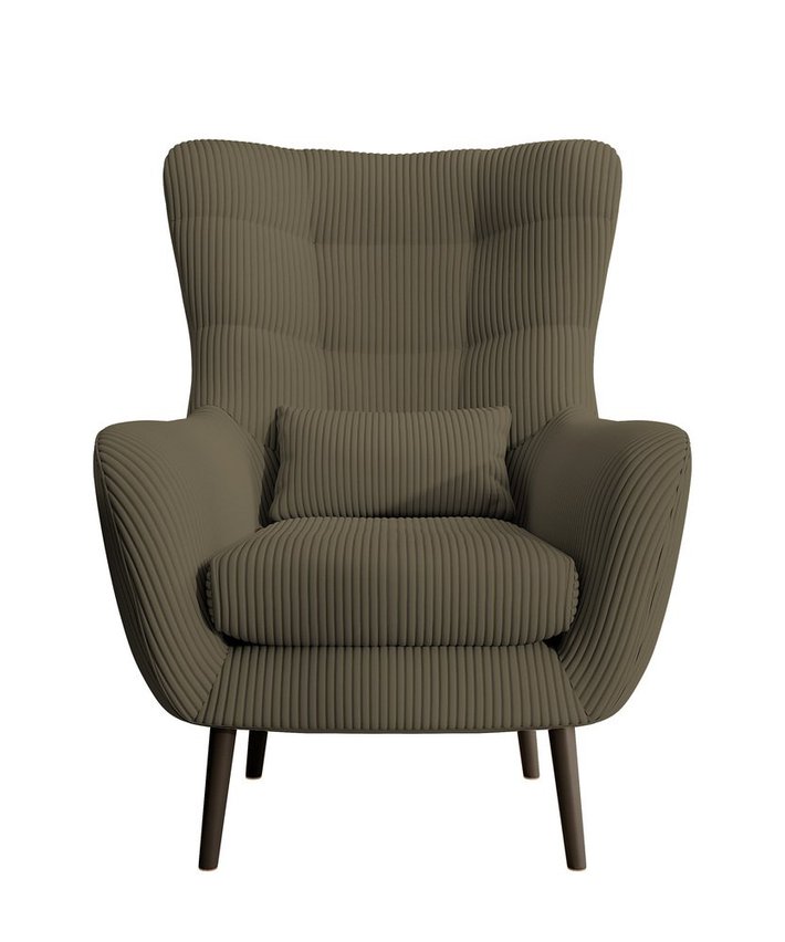 Vence Lincoln lounge chair with footstool, 37 legs, black