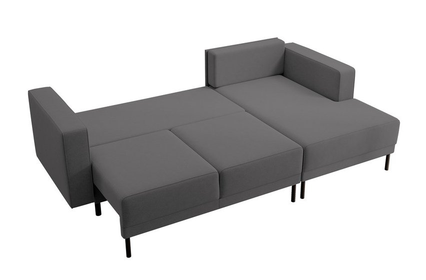 Rodario mini corner sofa with sleeping function and Castel 93 right-handed bedding container