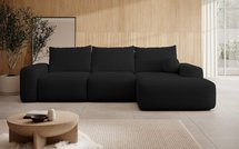 Carnos L-shaped corner sofa with sleeping function, ball, single cushions Moly 99 hydrophobic chenille right-hand side