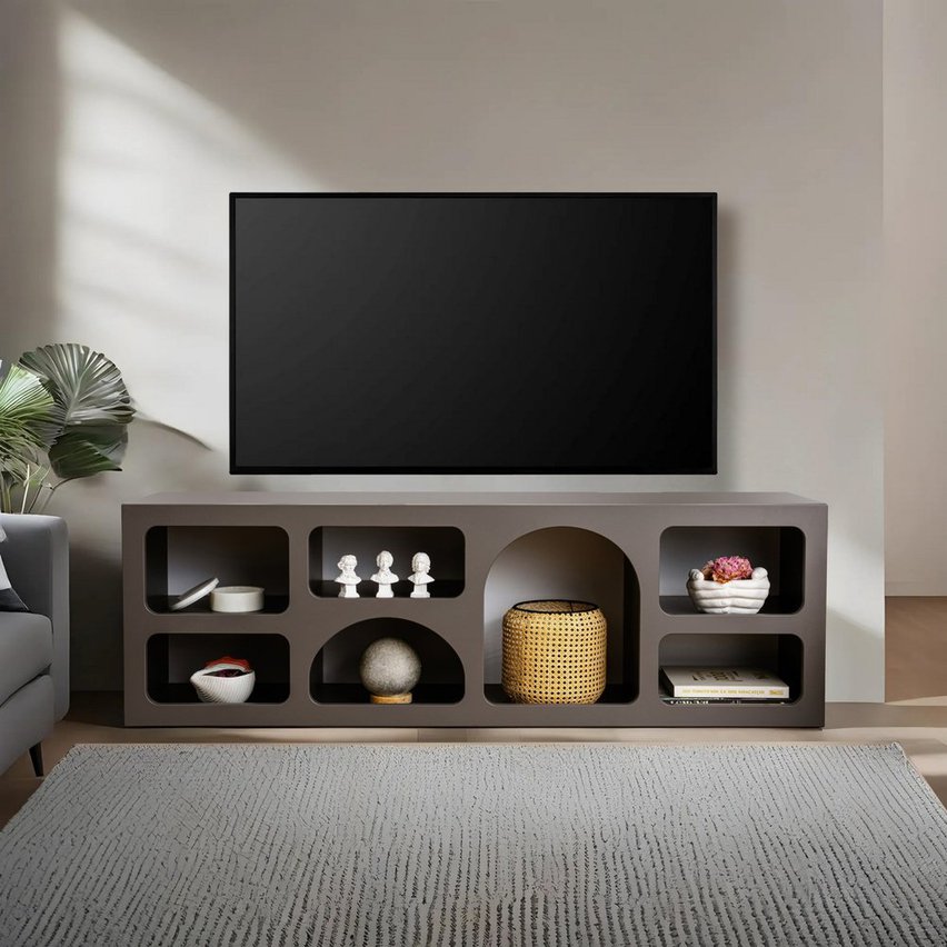 Advilis TV cabinet 160 cm with seven shelves, anthracite