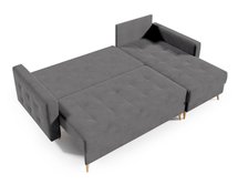 Corner sofa with sleeping function Halvad L-shaped Amon 11 with container hydrophobic velvet universal