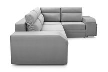 Umill L corner sofa bed with bar and pouffe (Fabric: Monolith 84, Side: Right)