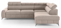 Corner sofa with sleeping function London L-shaped right side with storage Paros 02 velour