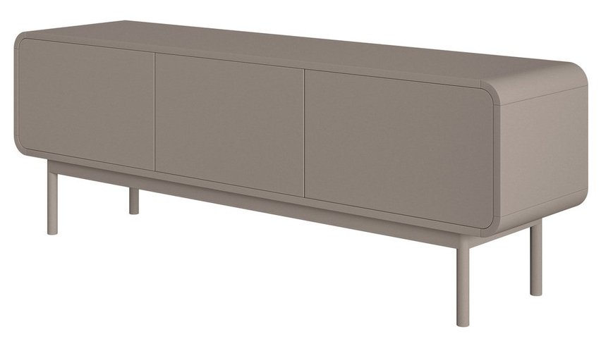 TV cabinet Oro 154 cm with three drawers on legs dark beige