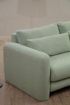 Bellines L-shaped right-hand corner sofa, woven boucle pistachio