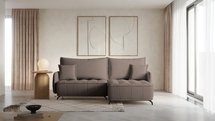 Corner sofa with sleeping function Arandes L-shaped with container Salvador 03 hydrophobic velvet right-hand side