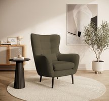 Vence Lincoln lounge chair with footstool, 37 legs, black