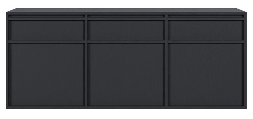 Evo three-door chest of drawers, hanging, 154 cm, black