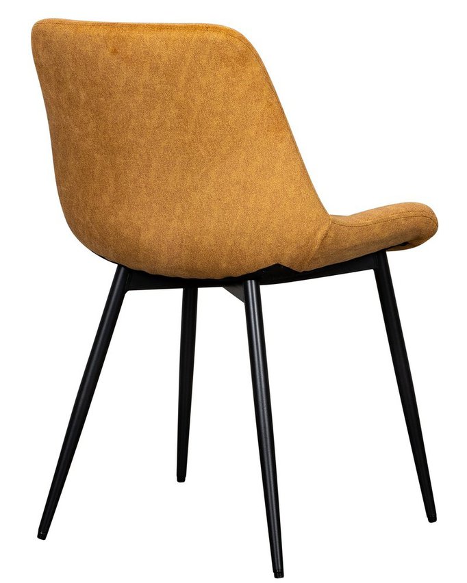 Roploy upholstered chair in mustard velvet