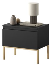 Bemmi black bedside table with gold legs