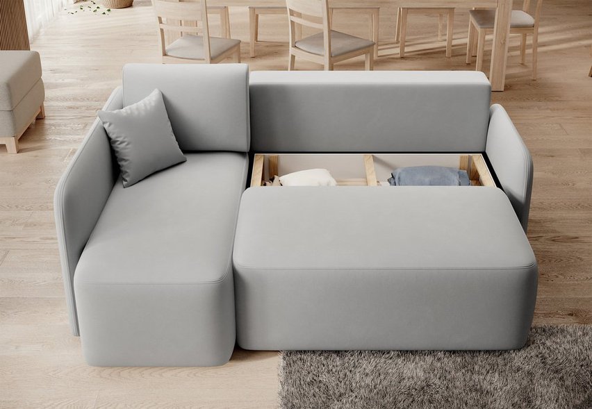 Corner sofa with sleeping function Cascato L-shaped with container Sola 04 left-hand side