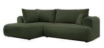 Ovo II L-shaped corner sofa with sleeping function Castel 39 with side and container, easy-to-clean velvet, left-hand