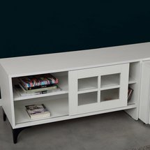 Hills TV cabinet 150 cm white with extendable tables