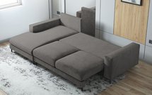 Mokpeo corner sofa bed, easy-cleaning velvet (Fabric: Castel 93, Side: Left)