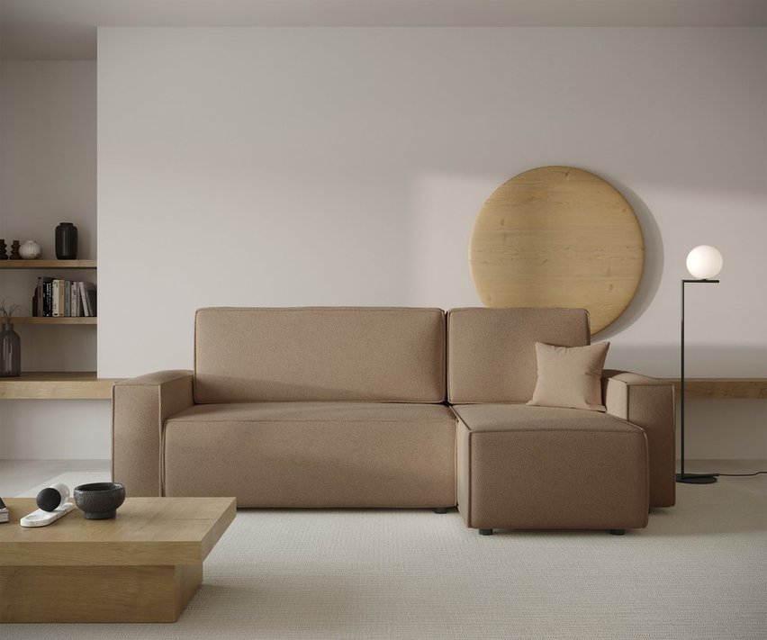 Corner sofa with sleeping function Copertino L-shaped Blur 04 universal