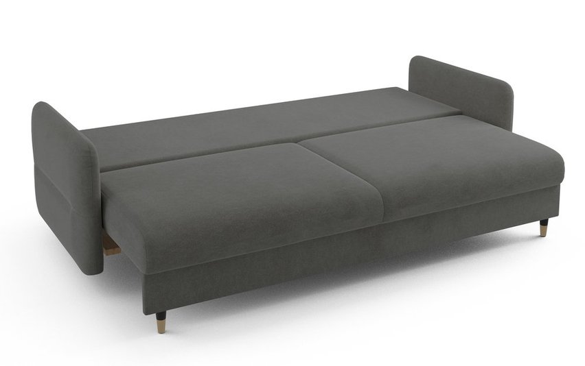 Haria Castel 93 three-seater sofa with storage, gold legs with black band