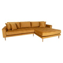 Corner sofa Dagmarri honey velvet right side