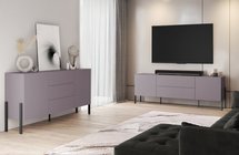 Jukon two-door TV cabinet with drawers 200 cm Light purple