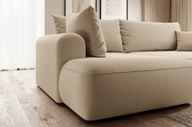 Ovo II L-shaped corner sofa with sleeping function Castel 15 with side and container, easy-to-clean velvet, left-hand