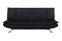 Fridoa sofa 196 cm black eco-leather