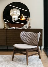 Turkul quilted beige upholstered chair