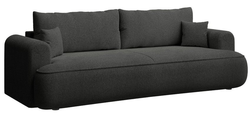 Ovo three-seater sofa bed with storage Sicuro 80 chenille