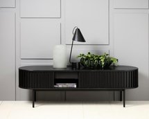 Ovitties TV cabinet, 160 cm, black slats