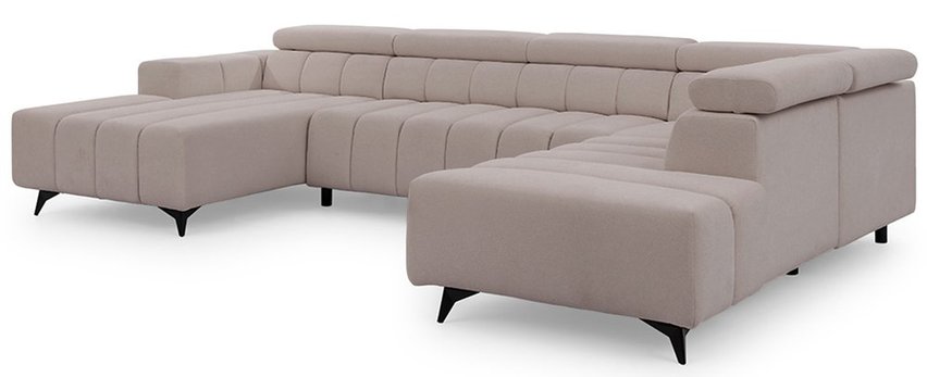 Corner sofa with sleeping function Ragussino U-shaped with side section Sicuro 50 right-hand side