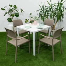 Cube Nardi square garden table, 70 cm, made of certified white material