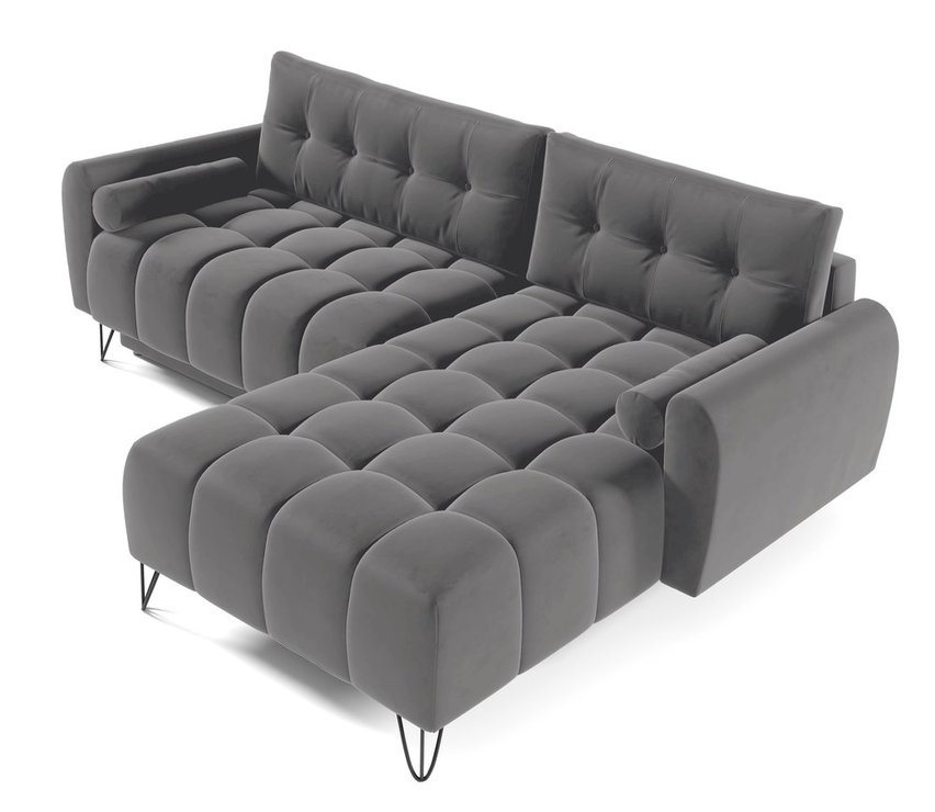 Corner sofa with sleeping function Minna L-shaped Amon 11 with container hydrophobic velvet universal