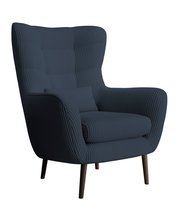 Vence Lincoln 77 lounge chair with footstool, black legs