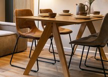 Panessy upholstered chair, brown eco-leather